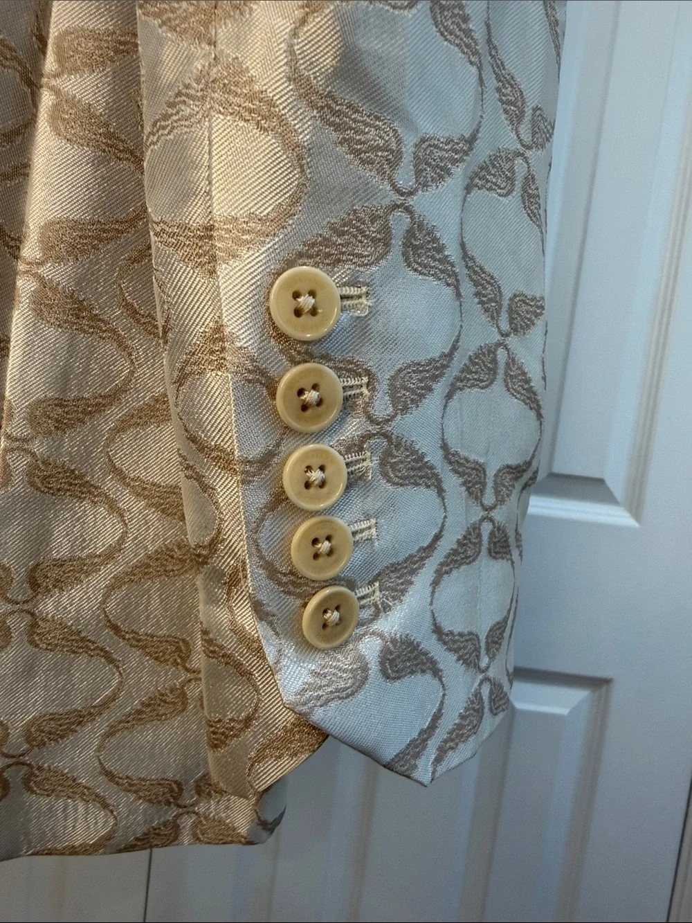 Zadig & Voltaire Vicka Jacquard Wings Blazer Cream Gold Flop Packets US 8-10 - Picture 7 of 16